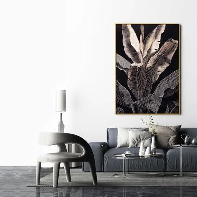 Custom Designs Crystal Porcelain Wall Art Decor Painting UV Print 3D Plantain Leaves