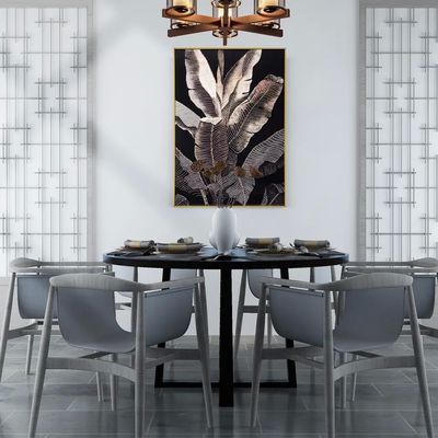 Custom Designs Crystal Porcelain Wall Art Decor Painting UV Print 3D Plantain Leaves