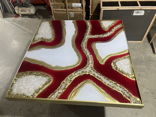 Luxury Resin Art Table For Villas & High-End Studios , Non-Toxic Custom Epoxy River Design